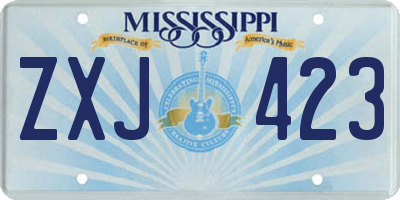 MS license plate ZXJ423
