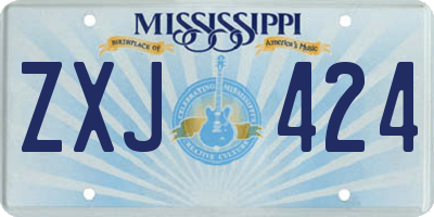 MS license plate ZXJ424