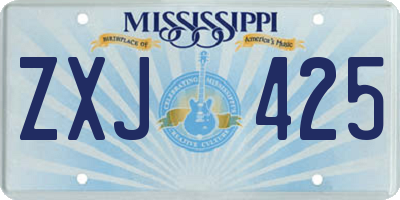 MS license plate ZXJ425