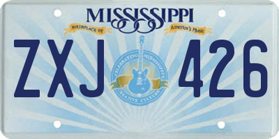 MS license plate ZXJ426