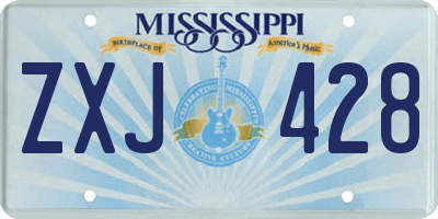 MS license plate ZXJ428