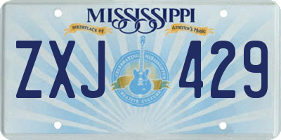 MS license plate ZXJ429