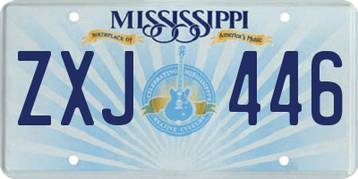 MS license plate ZXJ446