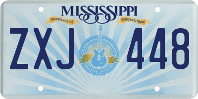 MS license plate ZXJ448