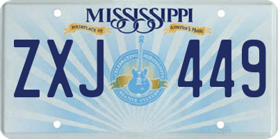 MS license plate ZXJ449