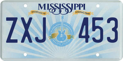 MS license plate ZXJ453
