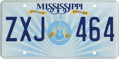 MS license plate ZXJ464