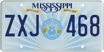 MS license plate ZXJ468