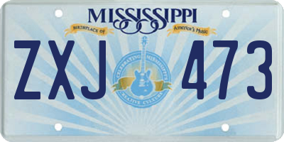 MS license plate ZXJ473