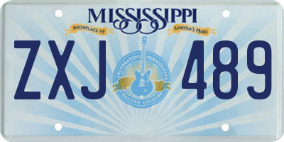 MS license plate ZXJ489