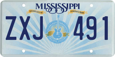 MS license plate ZXJ491