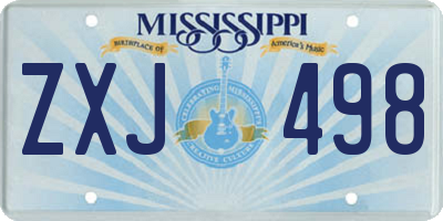MS license plate ZXJ498