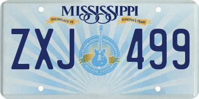 MS license plate ZXJ499