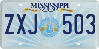 MS license plate ZXJ503