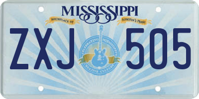 MS license plate ZXJ505