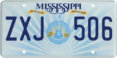 MS license plate ZXJ506