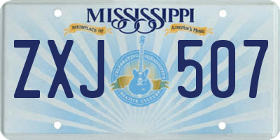 MS license plate ZXJ507