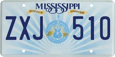 MS license plate ZXJ510