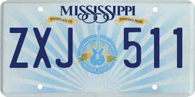 MS license plate ZXJ511