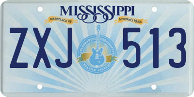 MS license plate ZXJ513