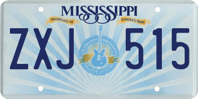 MS license plate ZXJ515