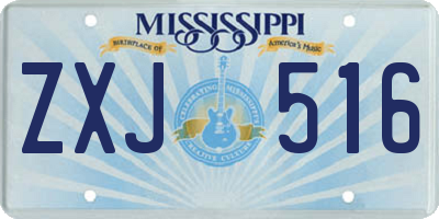 MS license plate ZXJ516