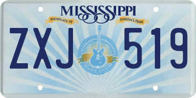 MS license plate ZXJ519