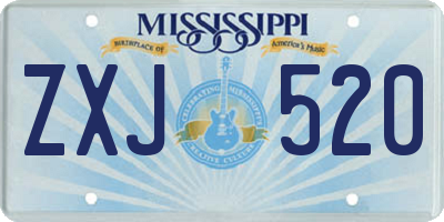 MS license plate ZXJ520