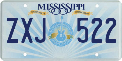 MS license plate ZXJ522