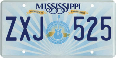 MS license plate ZXJ525