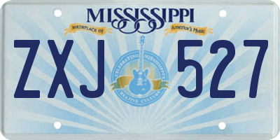 MS license plate ZXJ527