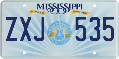 MS license plate ZXJ535