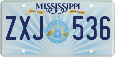 MS license plate ZXJ536