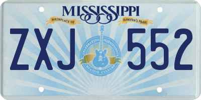 MS license plate ZXJ552