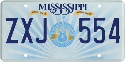 MS license plate ZXJ554