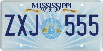 MS license plate ZXJ555