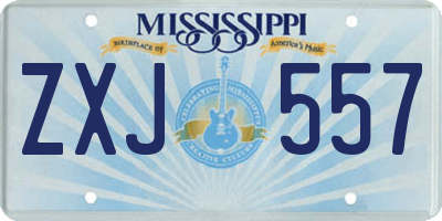 MS license plate ZXJ557
