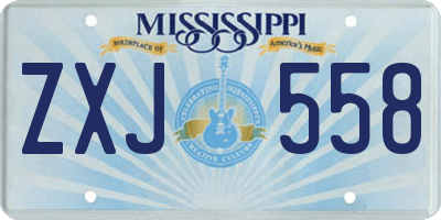 MS license plate ZXJ558