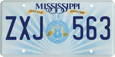 MS license plate ZXJ563