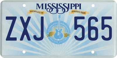 MS license plate ZXJ565