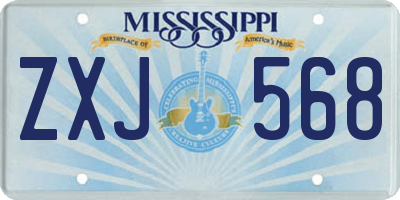 MS license plate ZXJ568