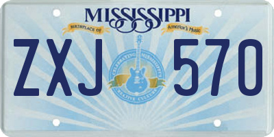 MS license plate ZXJ570