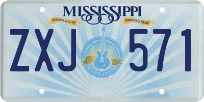MS license plate ZXJ571