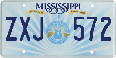 MS license plate ZXJ572