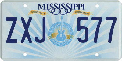 MS license plate ZXJ577