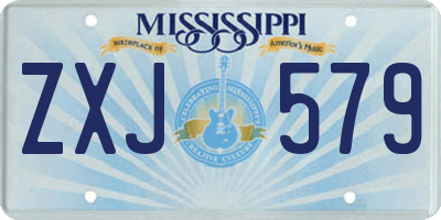 MS license plate ZXJ579
