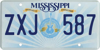 MS license plate ZXJ587