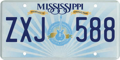 MS license plate ZXJ588