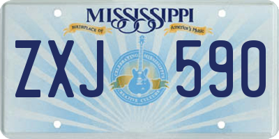 MS license plate ZXJ590