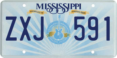 MS license plate ZXJ591